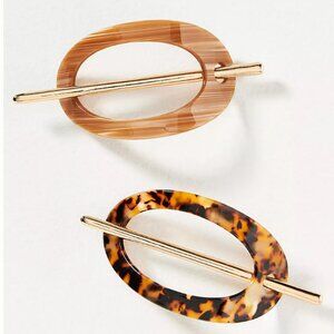 Brand New by Anthropologie Oval Resin Hair Pins, Pack of 2